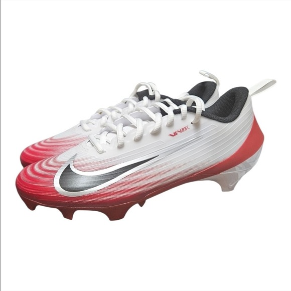 Nike Vapor Speed 3 Football Cleats Men's‎ Size 8.5 White Red HM8849-102 New - Picture 2 of 8